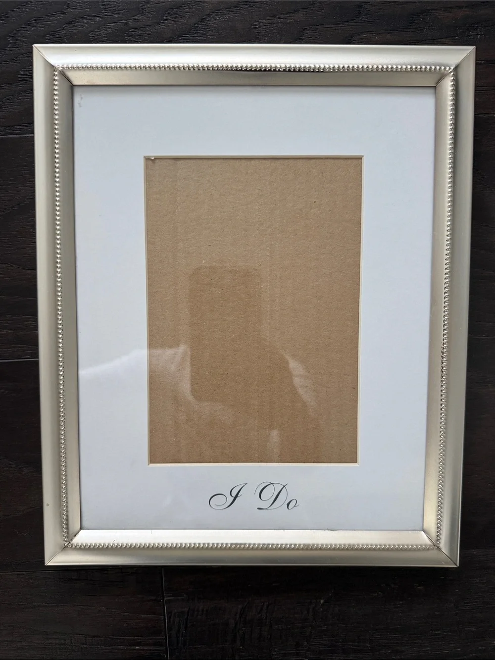I Do Silver Beaded Photo Frame -